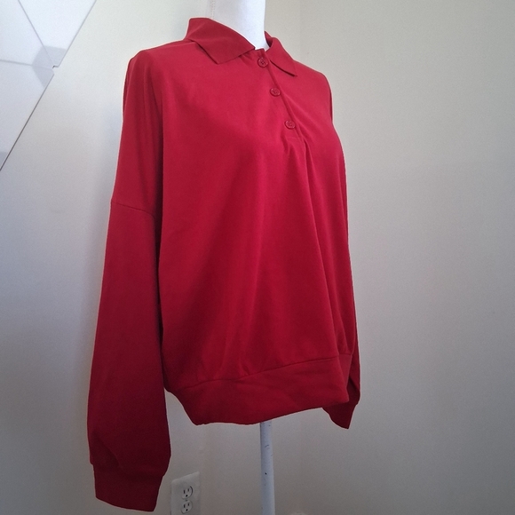 Pomander Place Red Bode Polo Sweatshirt SZ Large NWT - Picture 8 of 12
